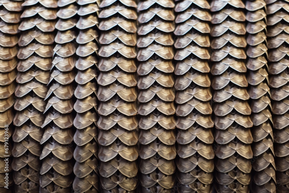 rows of scales on a reptiles back
