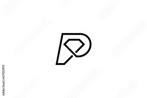 Letter P Diamond Logo Design