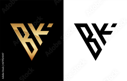 Triangle Letter BK Logo Design photo