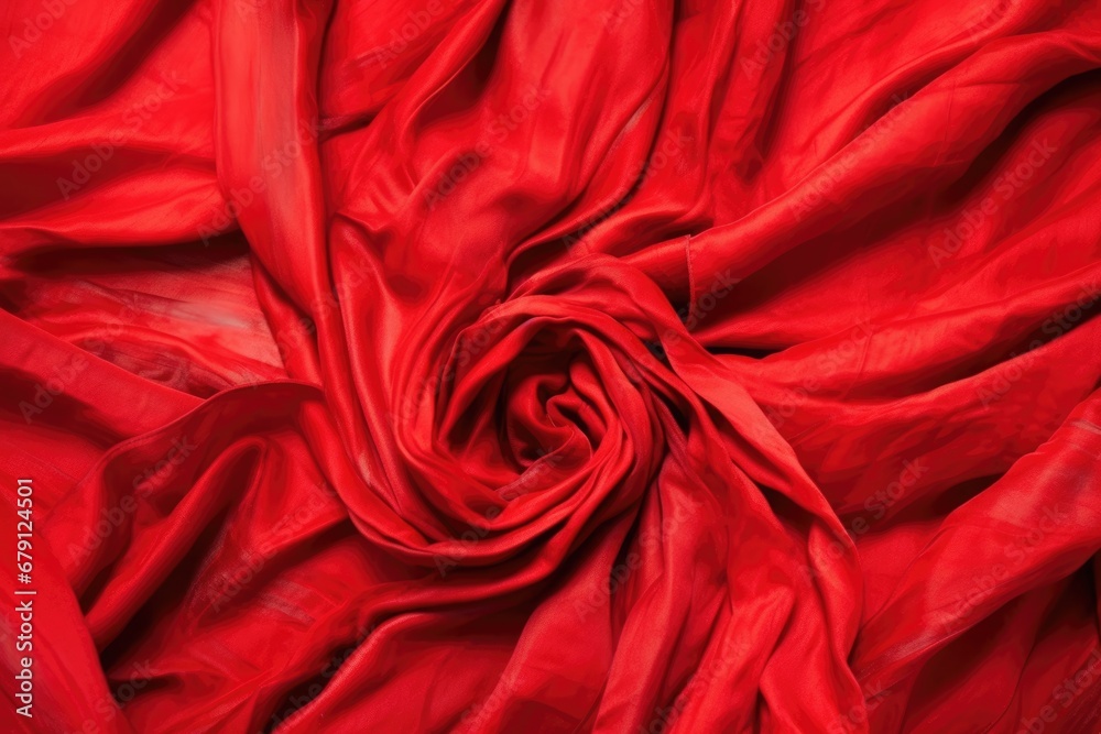 Obraz premium red raw silk material in a crumpled state