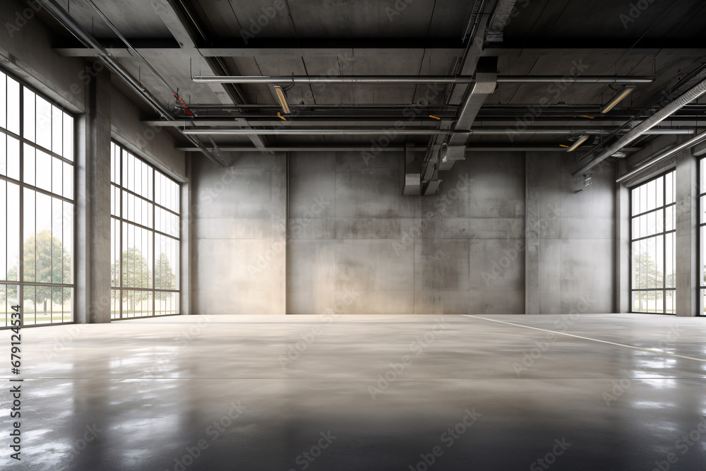 Concrete Floor Inside Industrial Building. Modern, Minimalist, and Urban Concrete Floor Inside Industrial Building. Modern, Minimalist, and Urban