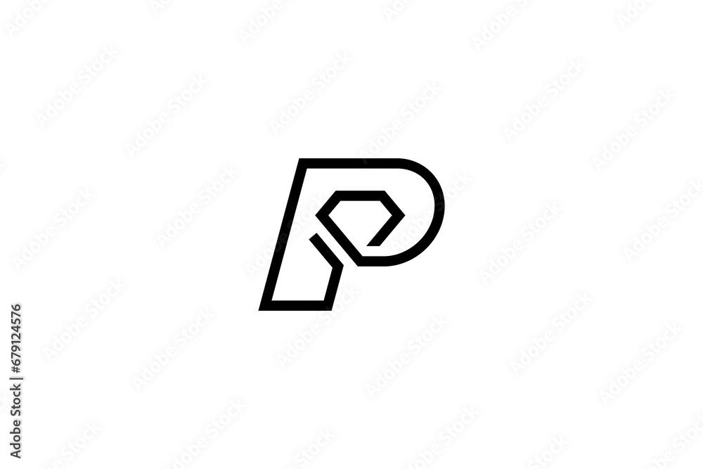 Letter P Diamond Logo Design