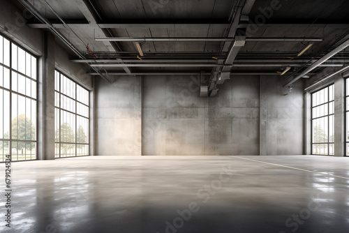 Concrete Floor Inside Industrial Building. Modern  Minimalist  and Urban