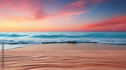sunset on the beach HD 8K wallpaper Stock Photographic Image