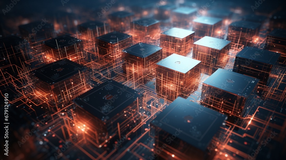 Fototapeta premium Scalability and clustering: Harnessing the power of multiple CPUs.