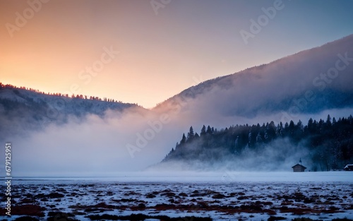 Frozen Tranquility A Winter Morning in the Carpathians ai geneated © slumart