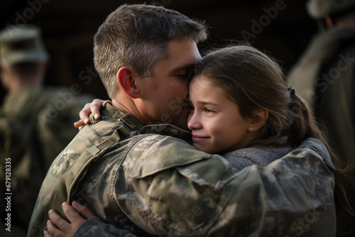 Embracing Love: Heartfelt Military Reunion of Father and Daughter