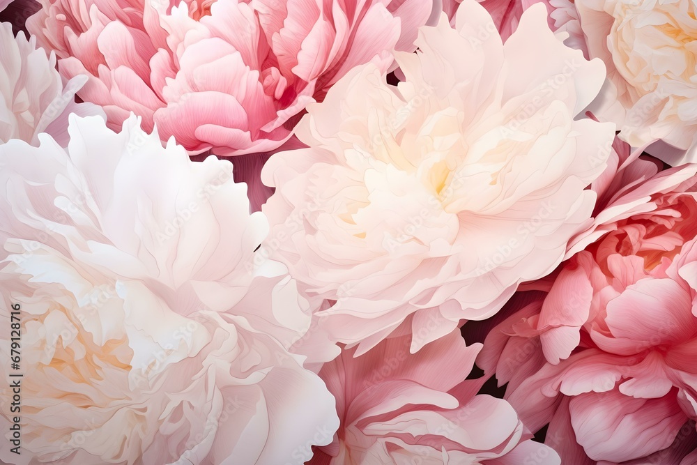 Abstract Floral Wallpaper From Peony Flowers.