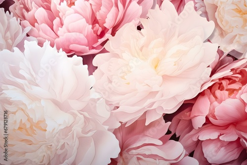 Abstract Floral Wallpaper From Peony Flowers.