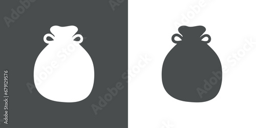 Tiempo de Navidad. Silueta de bolsa de regalos de Santa para su uso en tarjetas y felicitaciones