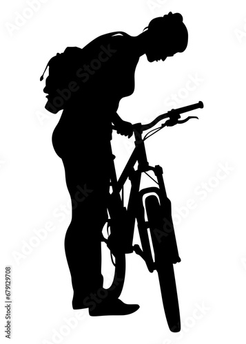 Sport people whit bike on white background