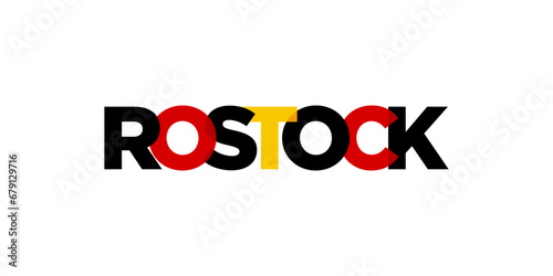 Rostock Deutschland, modern and creative vector illustration design featuring the city of Germany for travel banners, posters, and postcards.