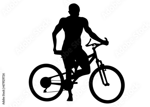 Sport people whit bike on white background