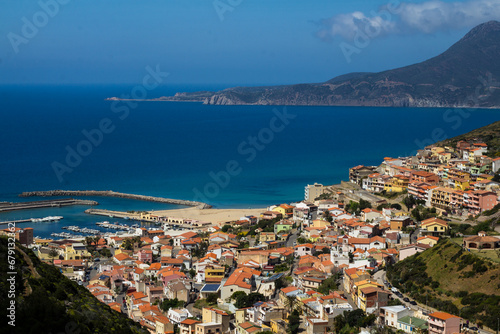 Buggerru,Italia - Aprile 23, 2023: panorama della città di Buggerru - Sardegna