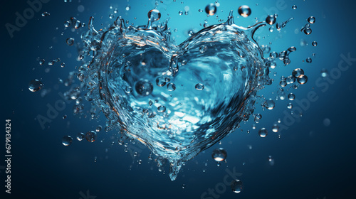 Heart shaped water splash