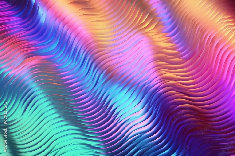 Holographic texture. Rainbow foil. Iridescent, background. Generative AI