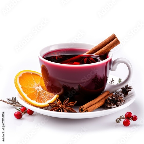 mulled wine with spices photo