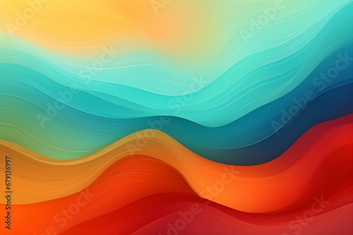 Horizontal Colorful Abstract Wave Background, Firebrick and Light Sea Green Colors.