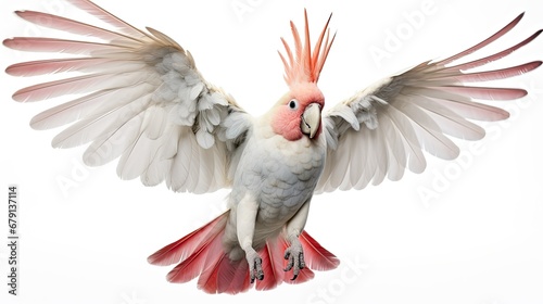 Portrait of spreading crest of Major Mitchells cockato photo