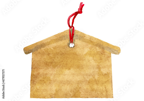 水彩の絵馬　何も書かれていない　無地