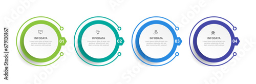 Business template infographic vector element with 4 step process or options 