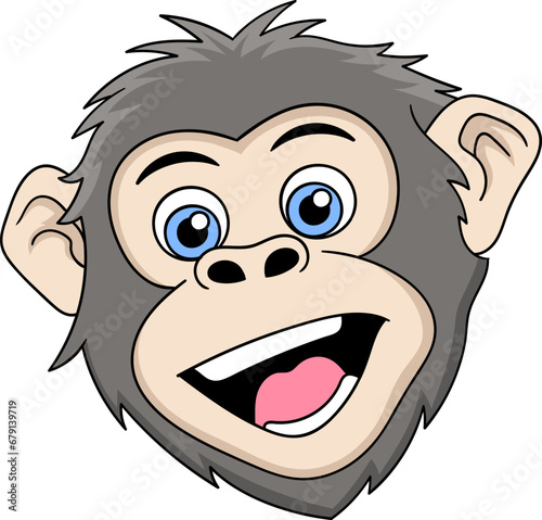 a monkey with a cheerful and funny face