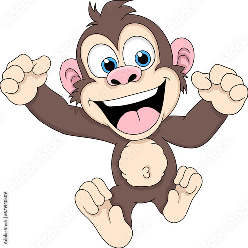 the monkey child is happy