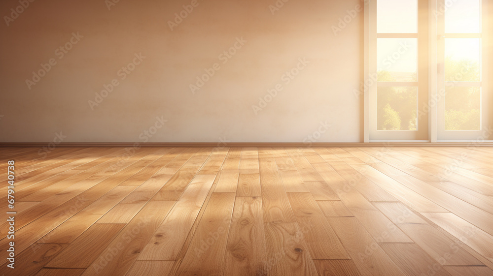 Empty room with wooden floor Empty room with wooden floor
