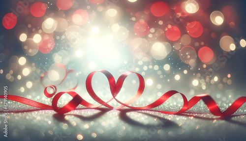 love valentine whimsical whispers of romance-red ribbon hearts entwined on a canvas of light and love