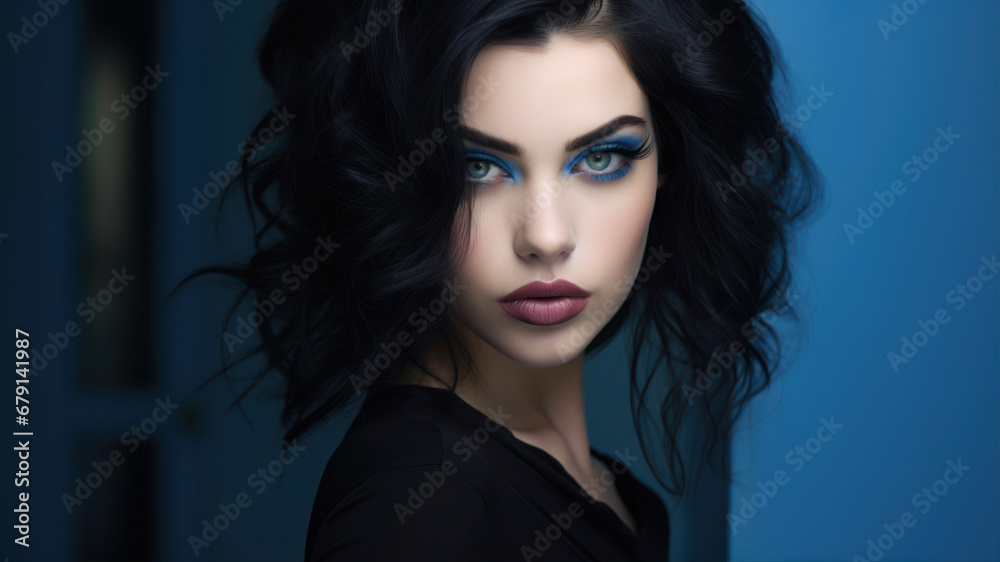 Portrait of beautiful young woman with bright make-up and hairstyle Portrait of beautiful young woman with bright make-up and hairstyle