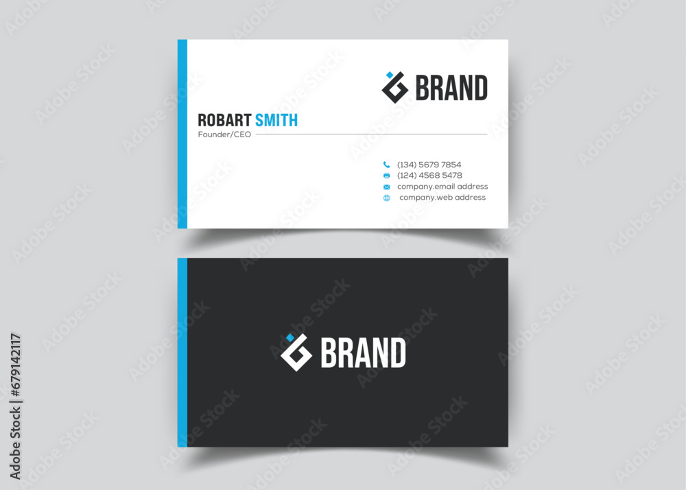Modern Double-sided Business Card Template. Flat Design Vector Stationery Design, Colorful Card Modern Double-sided Business Card Template. Flat Design Vector Stationery Design, Colorful Card