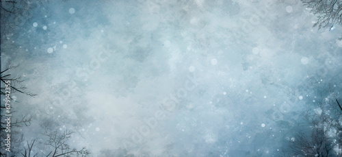 Christmas tree pieces winter-themed background with ample copy space