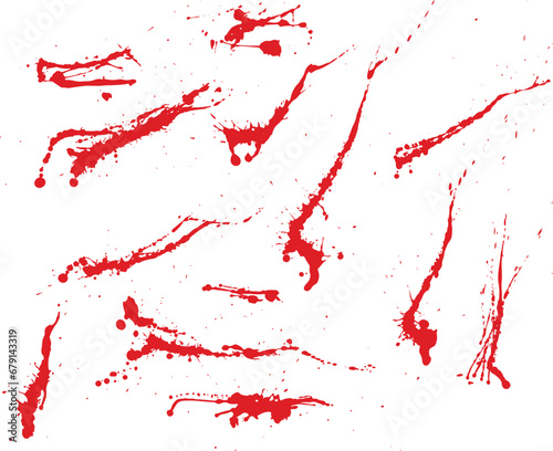 Bleeding red spatter vector set