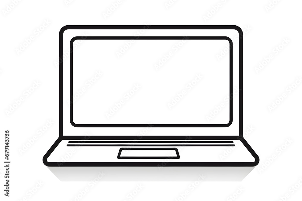 laptop isolated on white background, Line icon of laptop on white background, vector graphic illustration, trendy design. laptop isolated on white background, Line icon of laptop on white background, vector graphic illustration, trendy design.