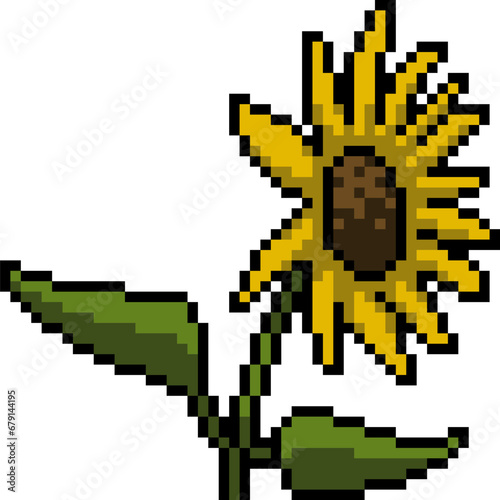 Wallpaper Mural pixel art yellow sunflower bloom Torontodigital.ca