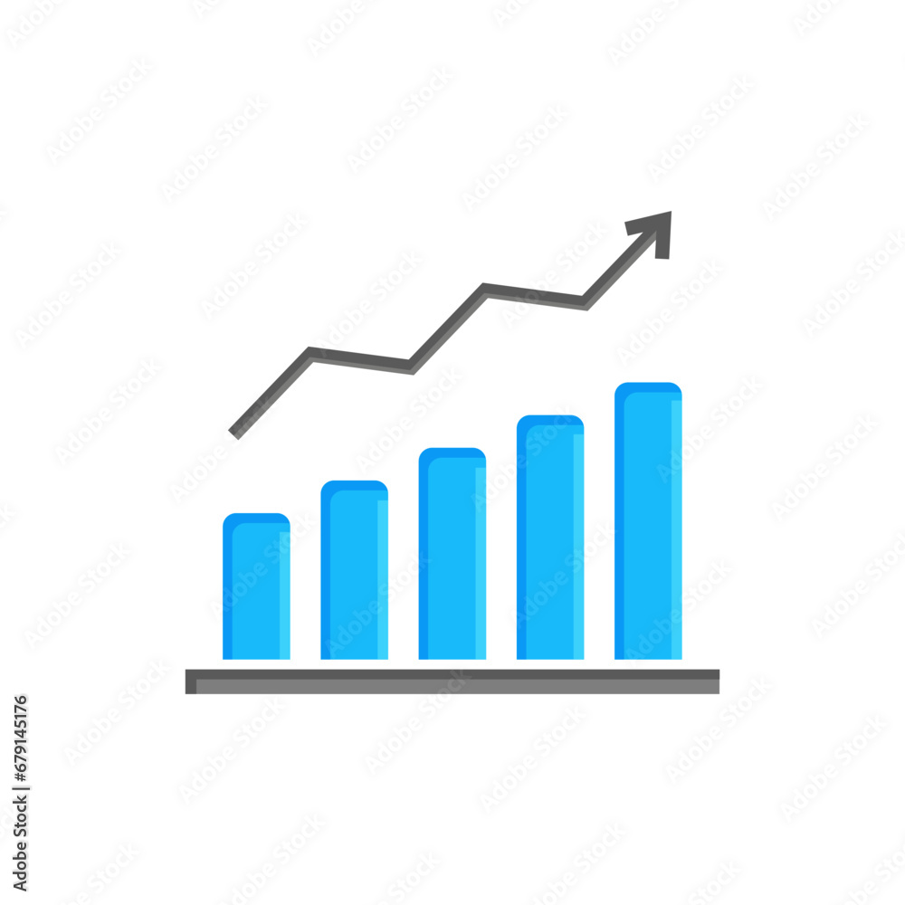 Vector arrow graph up icon on white isolated background. Layers grouped for easy editing illustration. For your design. Vector arrow graph up icon on white isolated background. Layers grouped for easy editing illustration. For your design.