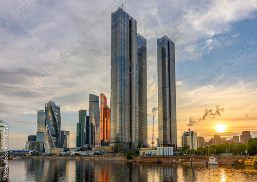 International Business Center (Moscow City) at sunset, Russia