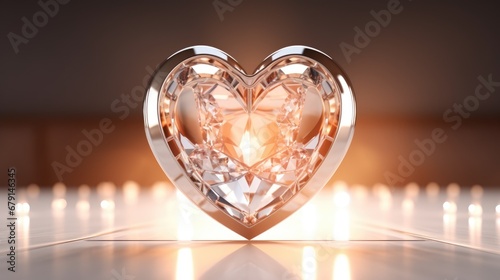 Crystal Shiny heart background. Happy Valentines Day, wedding concept. Symbol of love. Diamond gemstones crystalline hearts semi precious jewelry. For greeting card, banner, flyer, party invitation..