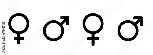 Gender icon vector design. Male and female sign of gender equality icon vector. Vector illustration photo
