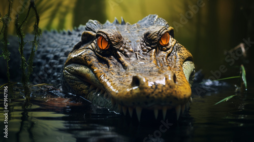 A detailed view of an alligator