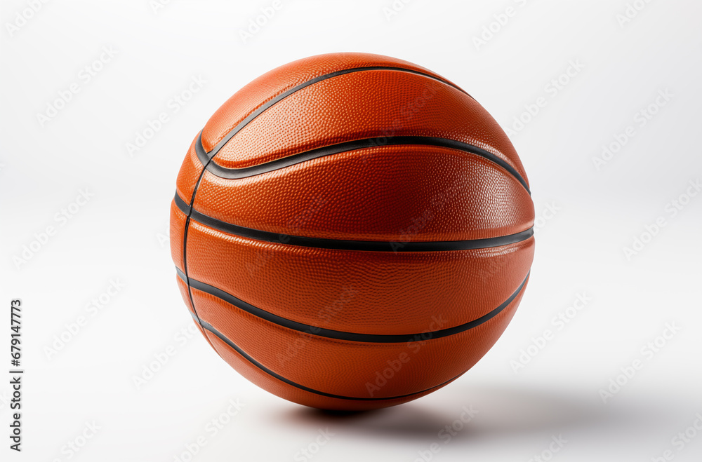 Basketball on a white background, showcasing clarity and simplicity of design