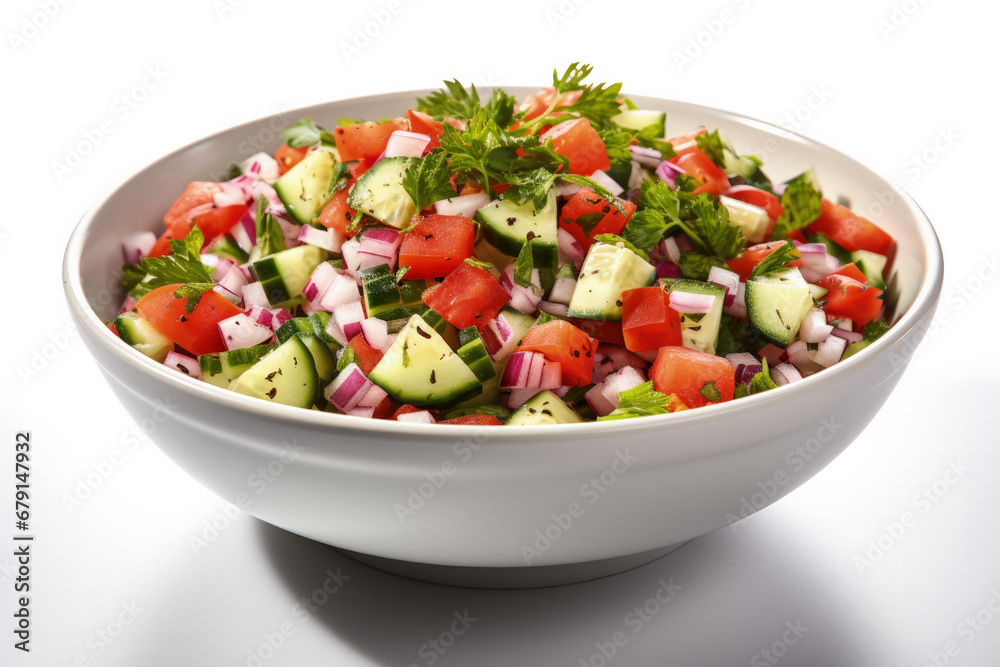 Israeli Salad Isolated on White Background Israeli Salad Isolated on White Background