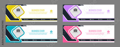 The layout of the banner, cover, poster, poster. A set of templates in an abstract style with space for a photo or illustration