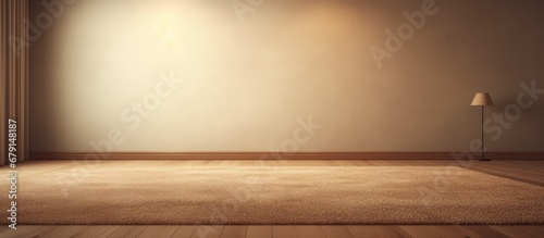Indoor room with carpet Copy space image Place for adding text or design photo