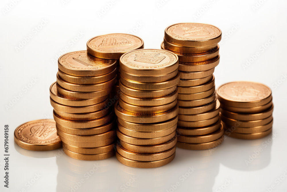 Gelt (Chocolate Coins) Isolated on White Background Gelt (Chocolate Coins) Isolated on White Background