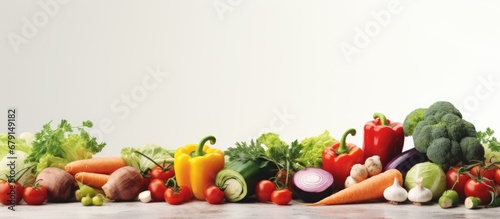 Healthy eating includes vegetables fruits and legumes Copy space image Place for adding text or design