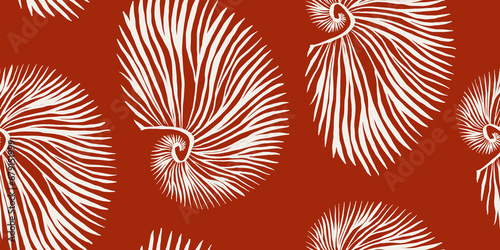 Trendy modern Seashells seamless pattern. Fashion template for design.
