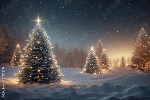 Christmas Tree, Winter scenery, Christmas Card, Xmas Card, Background  © Alex Porter