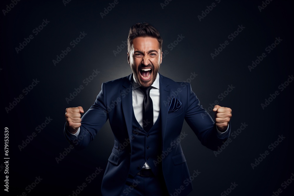 man who reflects joy and success on his face man who reflects joy and success on his face