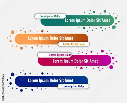 Colorful rounded banner or button backgrounds